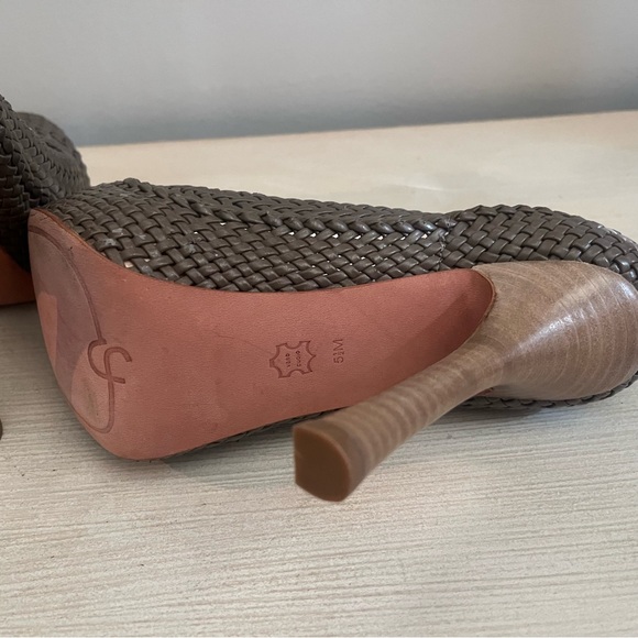 2/$50 Joan & David Woven Leather Heels Pumps Stilettos 5.5 5 1/2 - Picture 7 of 9